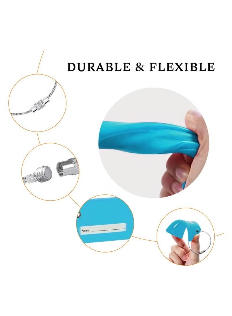 6Pcs Silicone Luggage Tag with Name ID Card Perfect to Quickly Spot Luggage Suitcase for travel accessories and Travel Bags Key tag - Image 3
